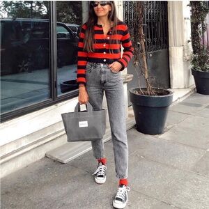 ♥️ZARA♥️ knit cardigan, size M NWT striped, gold buttons